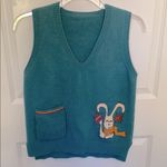 Bunny “Hi” Pullover Sweater Vest Blue Size undefined Photo 0