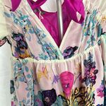 MM Couture NWT Miss Me Semi Sheer Floral Butterfly Bow Front Blouse Sz M Photo 1