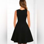Lulus  Hello World Black V-Neck Skater Midi Dress Size XL Flirty Classic Photo 3