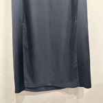Eileen Fisher  Gray Black Silk Georgette Satin Sleeveless Shift Dress Small Luxe Photo 6