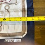 CELINE  Silk Scarf Horse Racing Blue Steed Riders Races Vintage Large Picture Photo 4