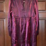 ASOS LOLA MAY SMOCK DRESS IN SHIMMER WINE Purple Size 14 Photo 4