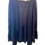 Knox Rose  black long sleeve waterfall sweater Crochet size large Photo 0