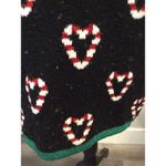 Christmas Heart Candy Cane Sweater Skirt medium M Black Photo 3
