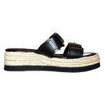 ZARA Women’s Double Buckle Espadrille Platform Sandals Black Size 9 (40) Photo 2