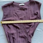Everlane  Japanese GoWeave Short-Sleeve Wrap Dress Plum Chocolate Brown Sz 2 Midi Photo 6