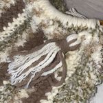 Handmade Crochet Knitting Circle Wooden Handle Purse Tote Brown Photo 6