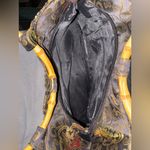 Elegant Black and Gold Satin Lotus Women's Bag with Bamboo Handle Photo 4