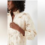 Tuckernuck NWT Palmerston Dress Small Champagne Gold Fil Coupé Tiered Midi Party Photo 1