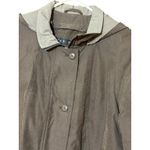 Fleet Street Long Raincoat Duster Jacket Dark Taupe Removable Lining Hood Sz 6P Brown Photo 2