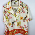 H&M HM Divided XL Oversized Floral Button Top Resort Vacation Beachy Boho Tropical Photo 0