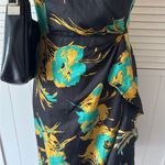 Banana Republic  Green Yellow Black Side Waist Tie Dinner Dress Photo 1