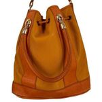 Valentina Leather Drawstring Bucket Bag Purse Photo 0