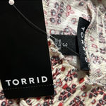 Torrid  Textured Jersey Choker Neck‎ Smocked Bottom Top Size 3X NWT Photo 6