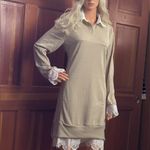 Jumper Dress With Lace Detailing White Photo 11