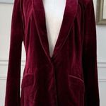 INC International Concepts Ruby Red Velvet Single Button Blazer L Size L Photo 0