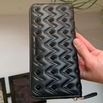 SALE🔥Authentic VALENTINO ROCKSTUDS spikes Quilted leather LG zip around wallet Black Photo 2