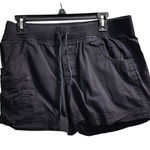 Faded Glory  Black Soot Cargo Shorts‎ Elastic Waist Casual Comfy Size 10 Photo 0
