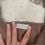 Urban Outfitters  brown ribbed ruffle crop top Photo 2