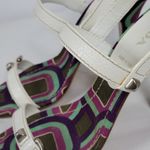 Prada Calzature Donna White Leather Cinghiale Viola Slingback Heel Sandals Sz 39 Photo 8