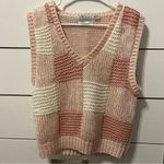 St. John Andrew  Pink Plaid Sweater Vest Photo 1