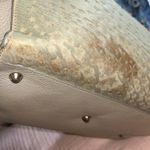 Roberto Cantani Large Gray Pebbled Leather Tote 2 Way Bag Blue Photo 7