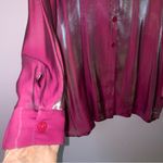 Avon L Blouse Pink Two Tone Dhoop Chao Shimmer Long Sleeve Button Collarless Size L Photo 2
