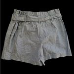 HAVE Black/White Striped Elastic Waist Fabric Belt Shorts Size‎ S Blue Size M Photo 3