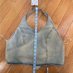 ZARA Denim TRF Jean cotton wrap crop halter top multiway ties front or back Sz M Photo 9