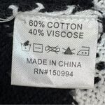 Belldini Crochet Pointelle Striped Duster Cardigan Sweater White Black Medium Photo 8