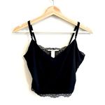 Victoria's Secret Victoria’s Secret Y2K Lace Trimmed Cropped Cami Black Size M Grunge Whimsigoth Photo 0