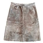 Isaac Mizrahi  Target Tan Suede Leather Skirt SZ 8 Came Brown A Line Modest Tie Photo 0