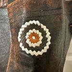 Vintage Moroccan brown and black leather bucket bag Photo 2