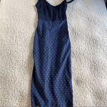 ZARA  navy polka dot Midi dress xs Photo 1