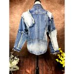 Free People X Sandrine Rose Patchwork Oversize Denim Trucker Jacket Photo 9