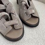 Jeffrey Campbell Salazar Bootie Block Heel Suede Lace Up Taupe 9.5 Photo 6