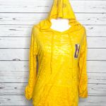 Color Story Key West Pineapple Yellow Burnout Lightweight Hoodie Top Small Pockets Photo 2