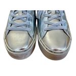 SHU SHOP Petula Platform Sneakers Metallic Silver Gold Stars Vegan Leather Sz 8 Photo 4