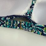 La Blanca paisley print bikini top blue green white halter top swim size 8 Photo 2