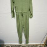ASOS Sage Green Long Sleeve Jersey Knit Jumpsuit Womens 10 Tall Jogger Style Photo 1