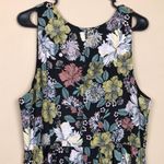 Loft  Women’s Floral Print Multicolor Defined Waist Leg Slits Tank Maxi Dress Photo 5