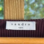 Sandro Women's Burgundy Ribbed Knit Long Sleeve Mini Dress Size XS Photo 8