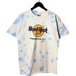 Hard Rock Cafe Vintage 90s Washington D.C. Tie Dye T Shirt Blue White Logo Photo 0