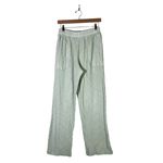 Aerie Waffle Knit Wide Leg Sweatpants Womens M Green Cozy Cool Girl Lounge Photo 3