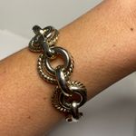 Signed Vintage BERGERE chain Bracelet Gold silver Tone circle link chain Photo 7