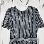 TCEC  Women Tapestry Romper Navy White Sz L Inseam: 4" Cuffed Pockets Photo 8