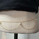 Waist body jewelry with pearls fits small to large fit NWT Gold Photo 2