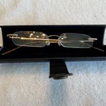 Rimless readers slim line w Ostrich case and snakeskin case +1.5 reading glasses Photo 5