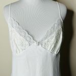 Lord and Taylor Vintage White Satin Ruffle Hem Slip Photo 2