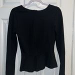 French Connection  Black Long Sleeve Peplum Top Size Medium Photo 3